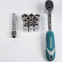 THT141121 12pcs 1/2″ Drive Ratchet Handle with Sockets Set