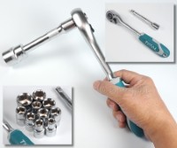 THT141121 12pcs 1/2″ Drive Ratchet Handle with Sockets Set