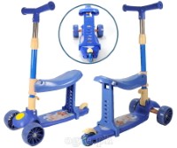KF3KSS01 Kids Foldable 2-in-1 3-wheeled Kick Scooter with Seat