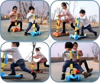 KF3KSS01 Kids Foldable 2-in-1 3-wheeled Kick Scooter with Seat